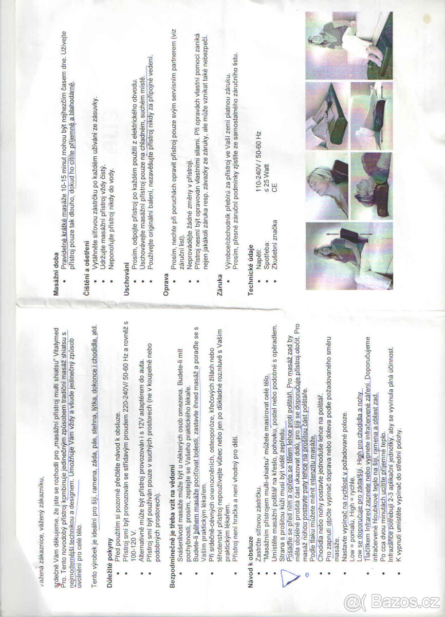 multifunkční shiatsu masážní přístroj - 3