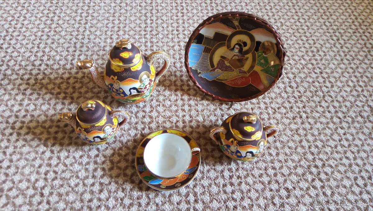 Starožitný čajový servis SATSUMA DRAGONWARE - 3
