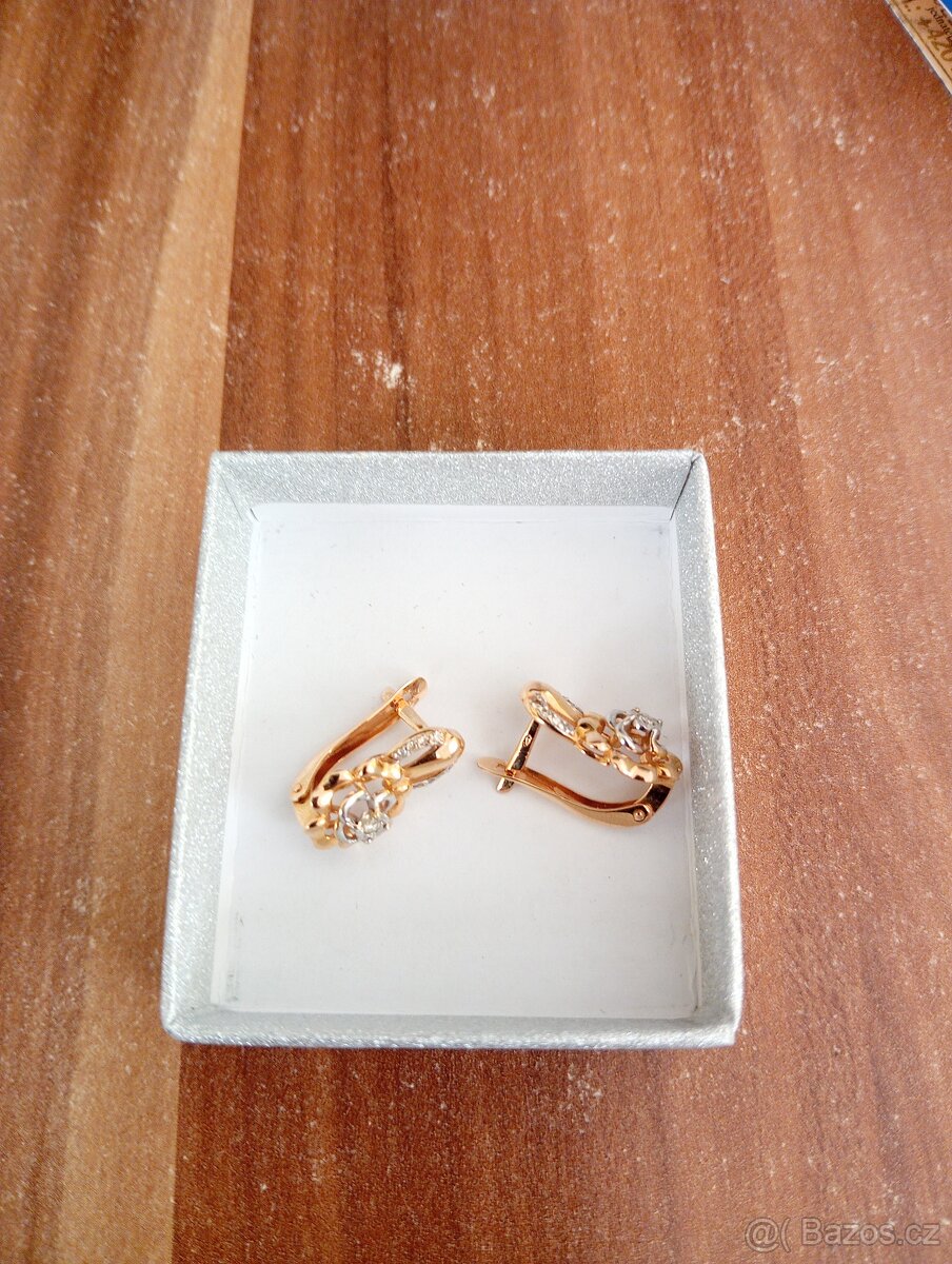 LUXUSNÍ ZLATÉ NÁUŠNICE S BRILIANTY - 3