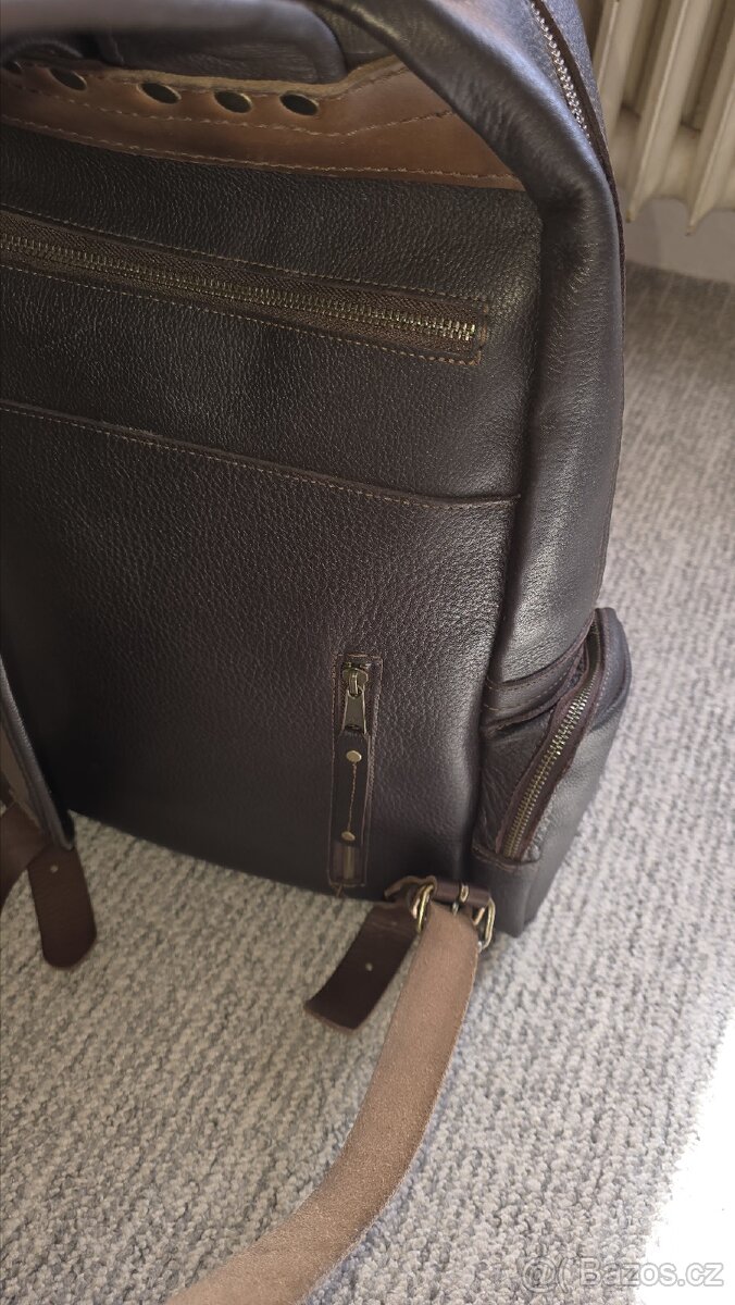 Kožený batoh ručně šití - 3