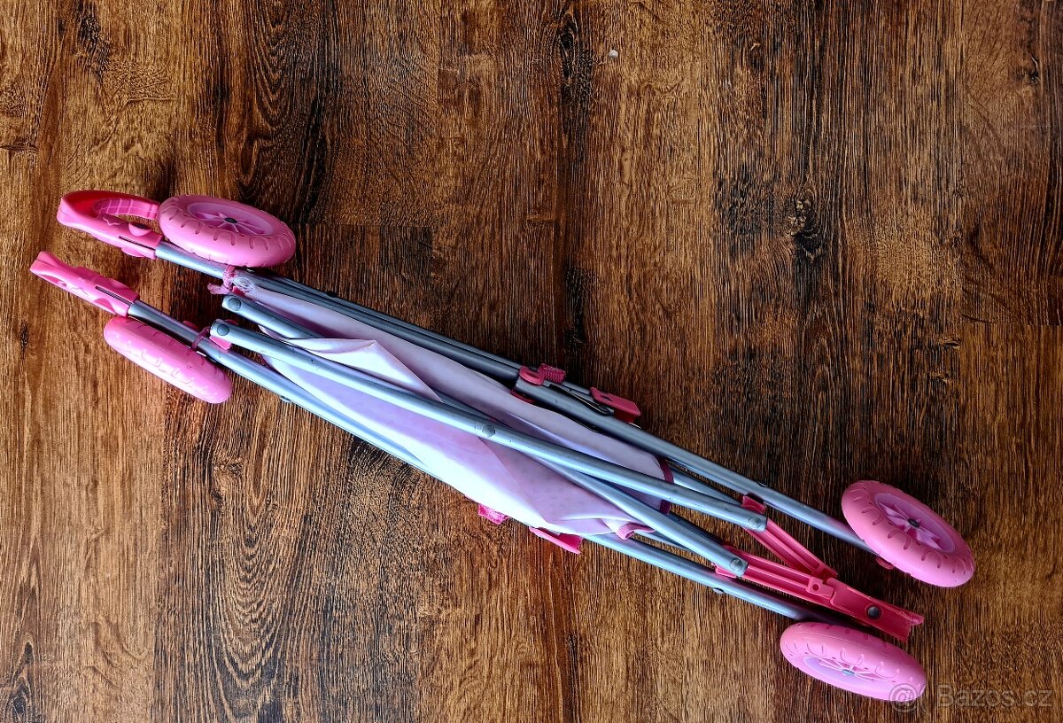 Kočárek pro panenky, skládací - ježděný jen doma - 3