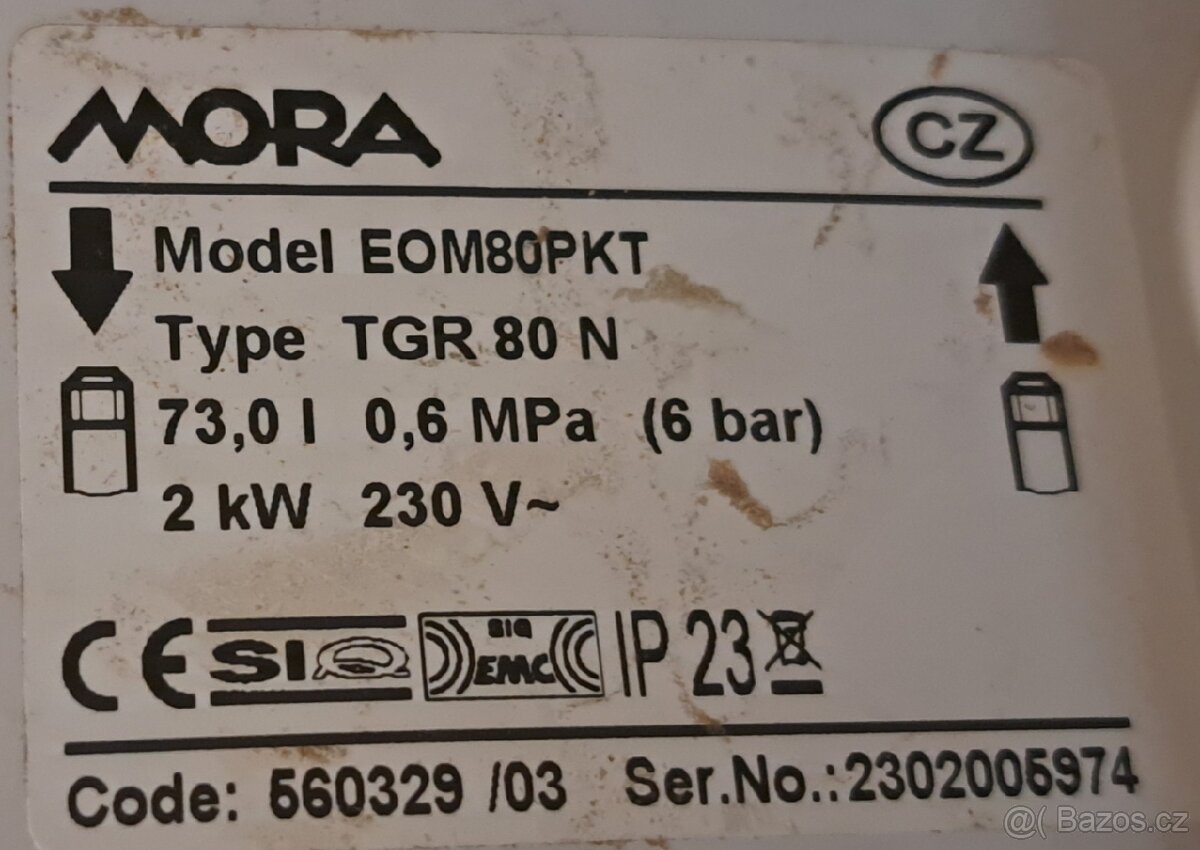 Bojler MORA 73l 2kW - 3