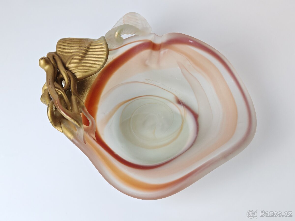 Stará skleněná mísa alá Loetz - 3