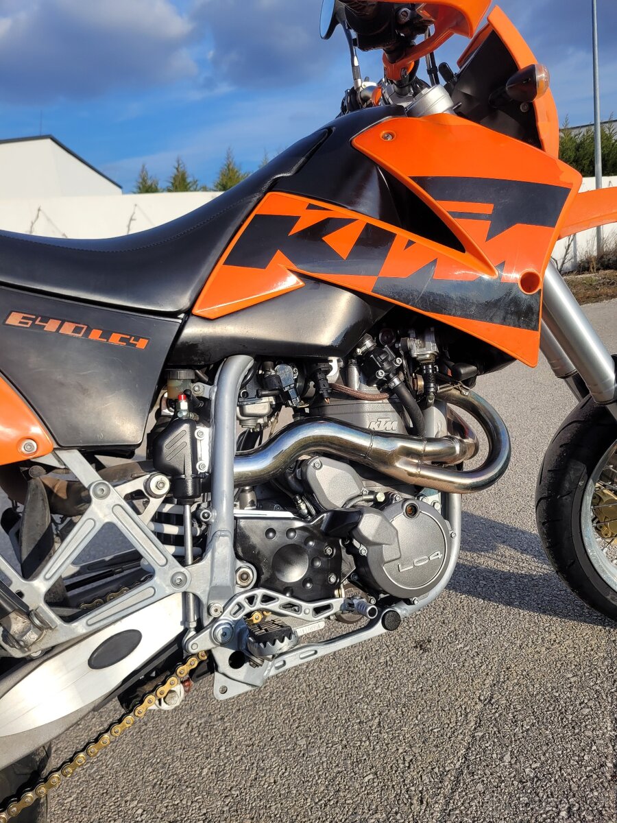 KTM 640 LC4 Supermoto, el. štartér 2004, akrapovič