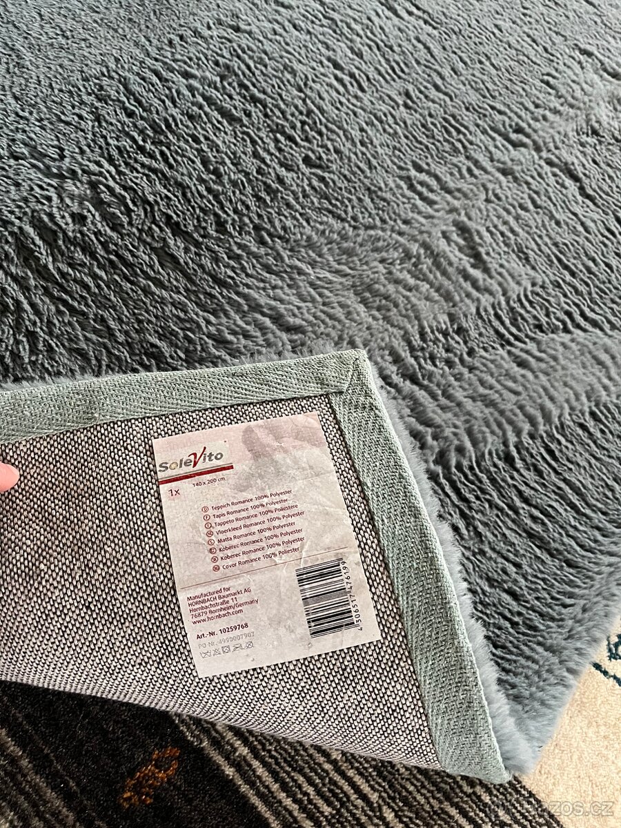 koberec 140 x 200 cm, soleVito, zeleno-šedý - 3