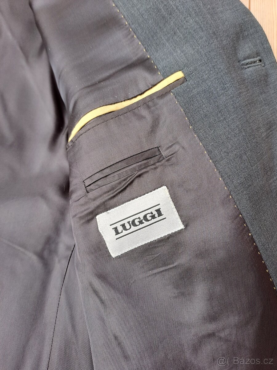 Šedý pánský oblek Luggi vel. 56 na výšku asi 184 cm - 3