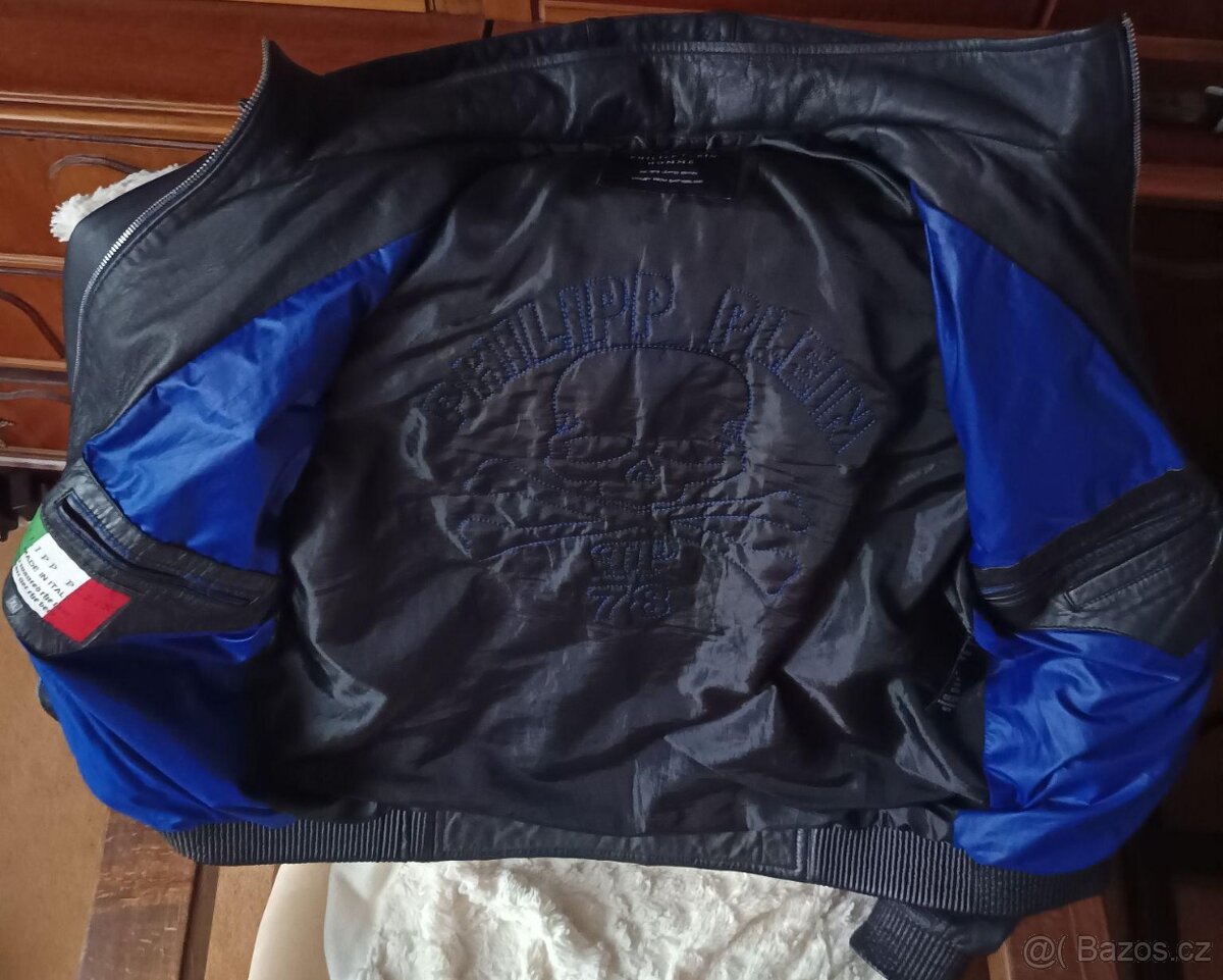 Kožená bunda Philipp Plein XL - kvalitní kus ze zahraničí - 3