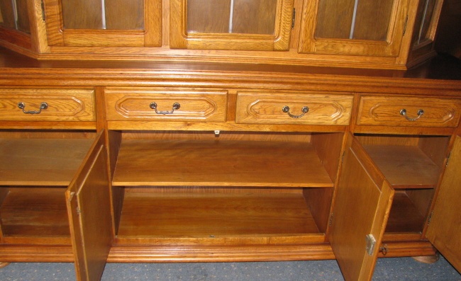 Rustikální komoda s nástěnnou vitrínou - 3