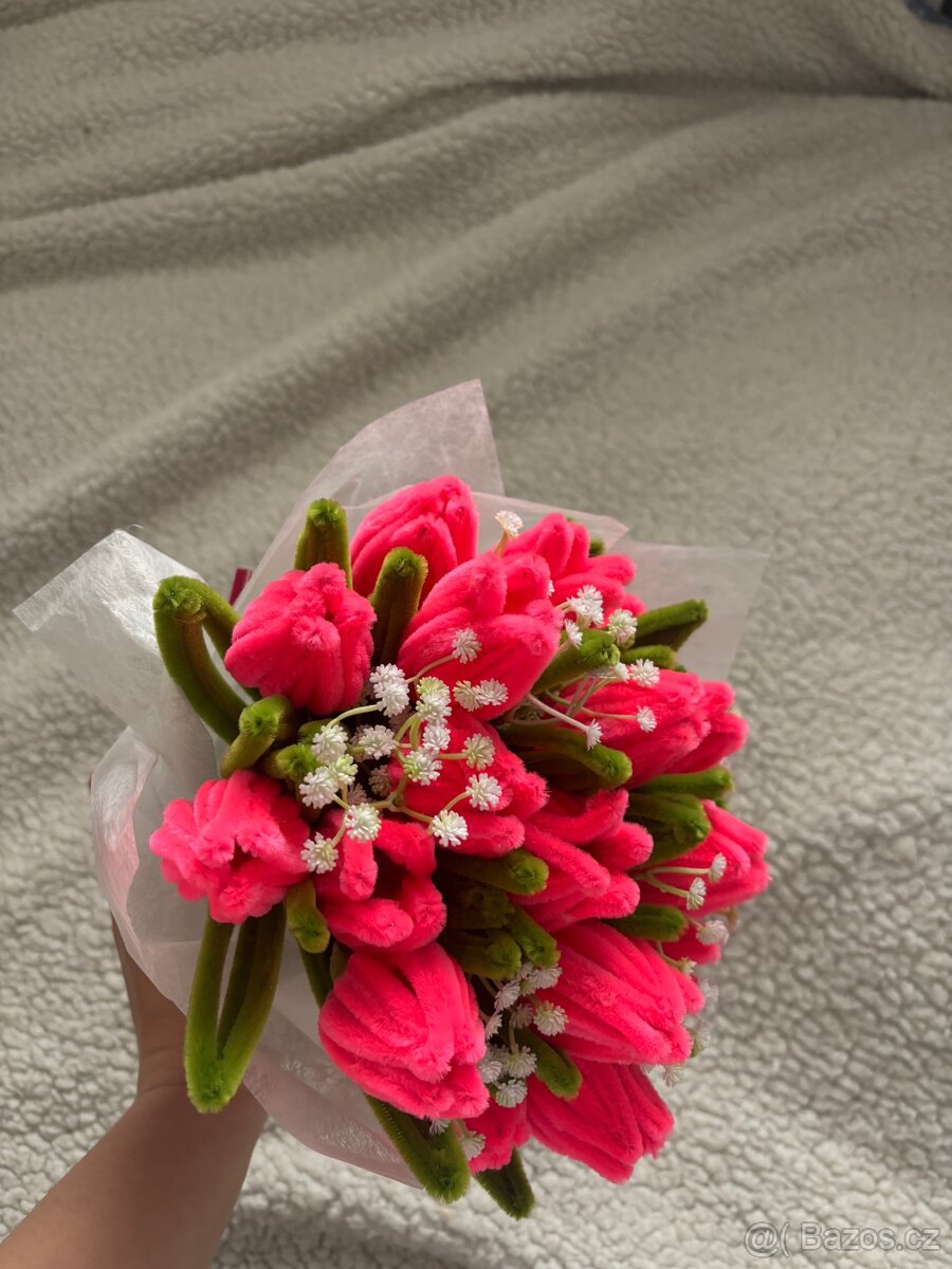 Umělá květina, pipe cleaner tulips - 3