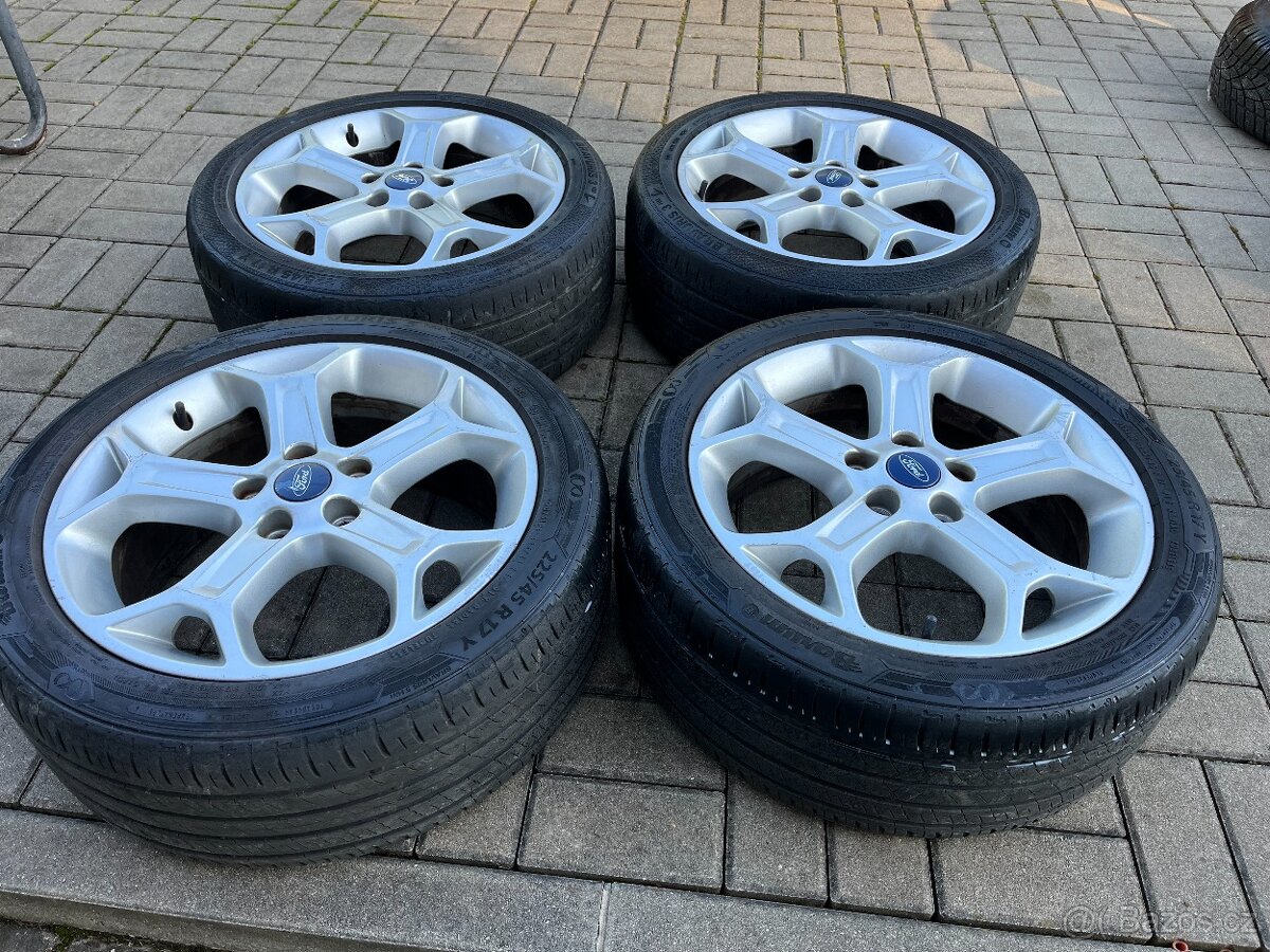 4x alu disky 5x108 R17, letní pneu - 3