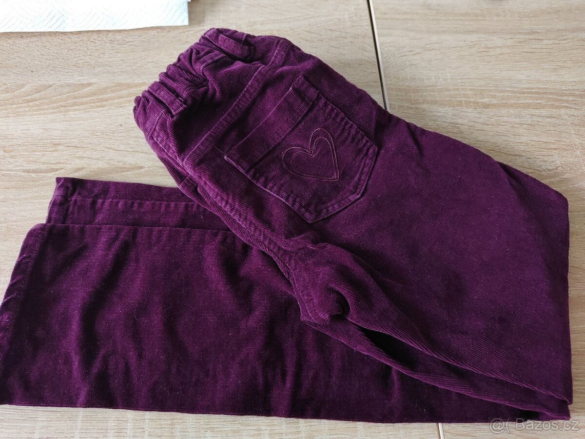 Manšestrové kalhoty vel.134 - 3