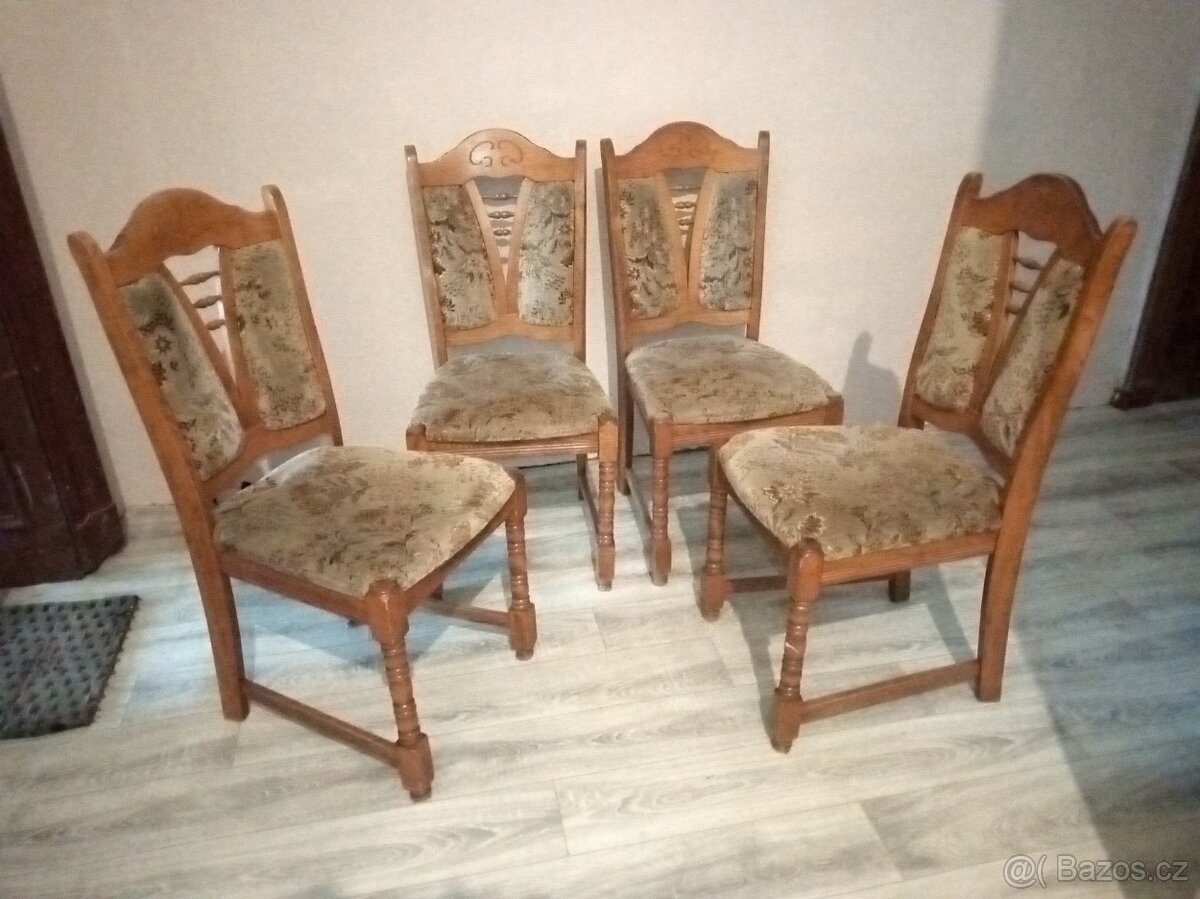 čalouněné dubové židle - 3