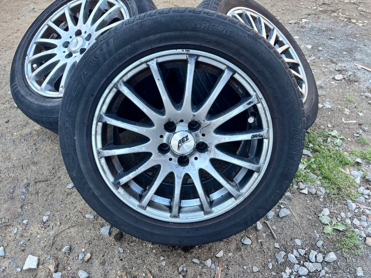 5x100 r16 205/55/16 alu kola Octavia 1, golf 4, audi a3 - 3