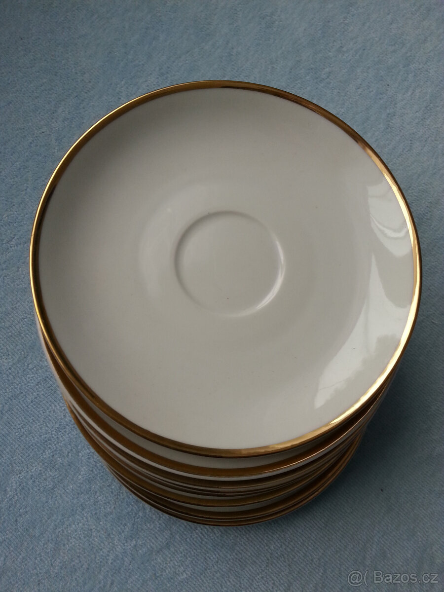 Talířky porcelán se zlatým okrajem - 3
