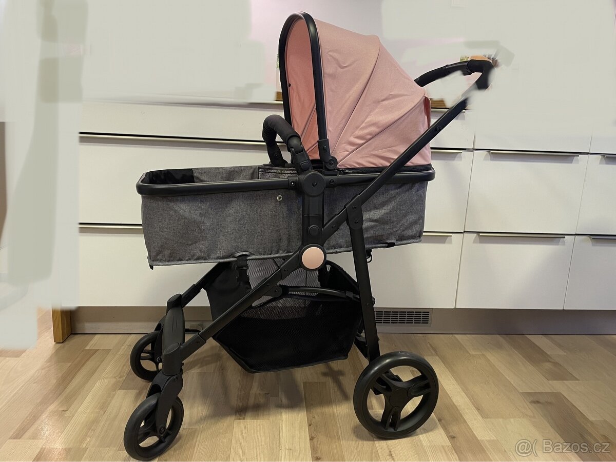 Kočárek Kinderkraft Juli růžový 2v1 - 3