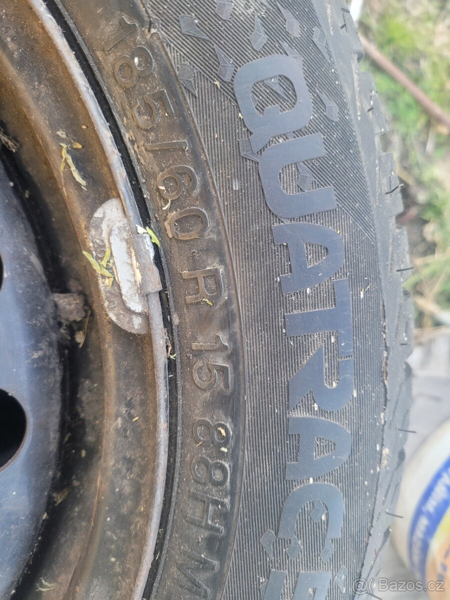 185/60/R15 4ks Vredestein Quatrac 5 + plechy rozteč 4x100 - 3