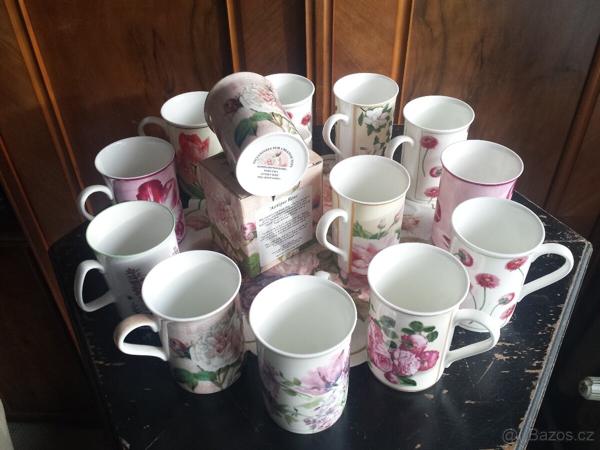 Hrnky z kostního porcelánu “Antique Rose“ - 3