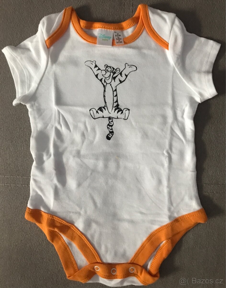 Body s krátkým rukávem tygr vel.74/80 a 74 Mickey - 3