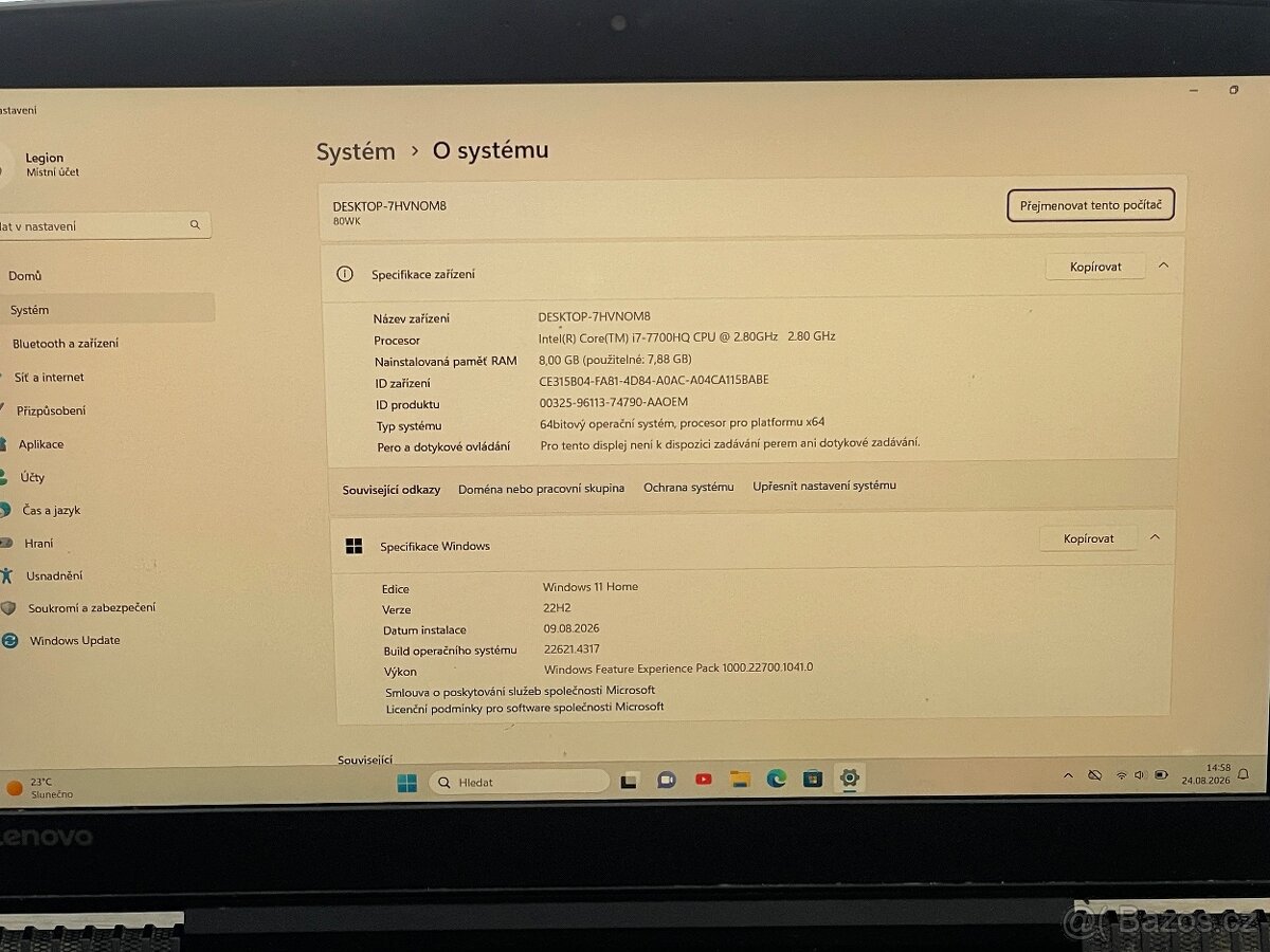 Lenovo Legion Y520 - Herní notebook - 3
