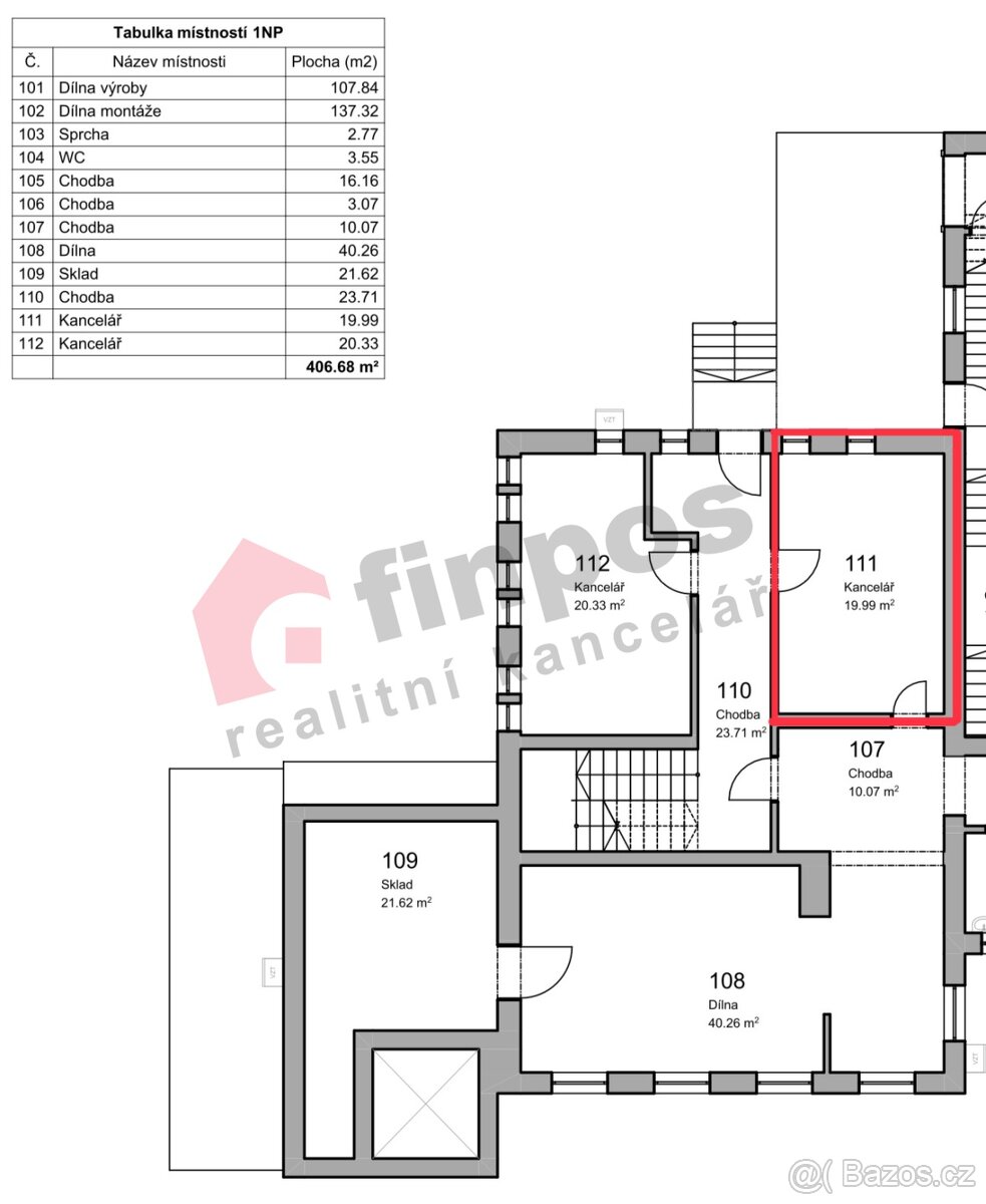 Pronájem kanceláře v Pětihostech - 3