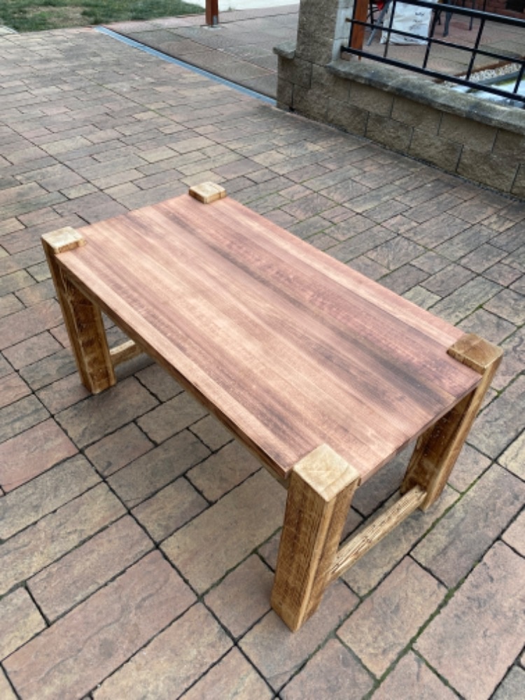 Dřevěný stůl drásaný s dubovou deskou - 3