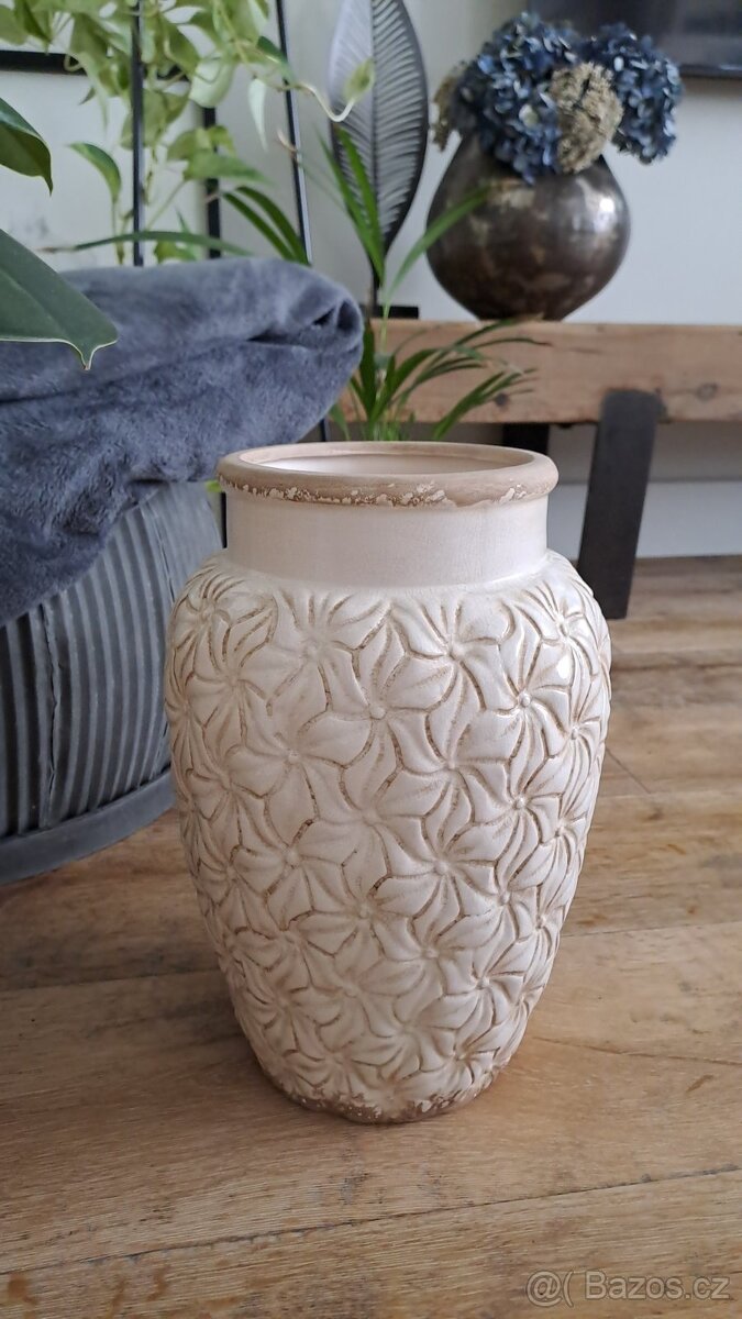 Antická keramická váza Colmar, krémová - 3