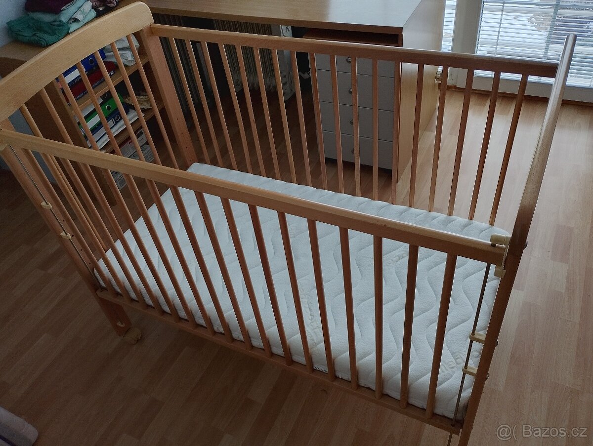 Dětská postýlka, masiv buk. - 3