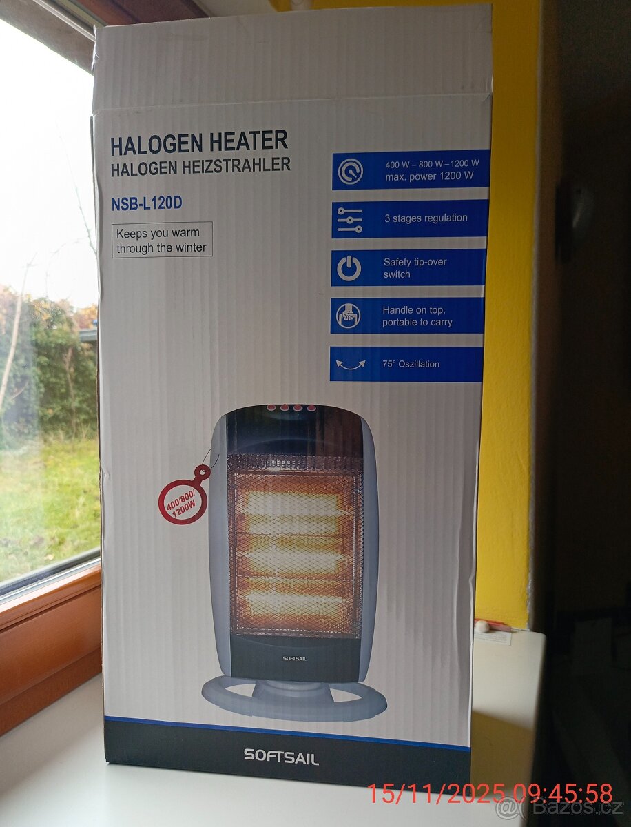 Halogenový ohřívač, topidlo. - 3