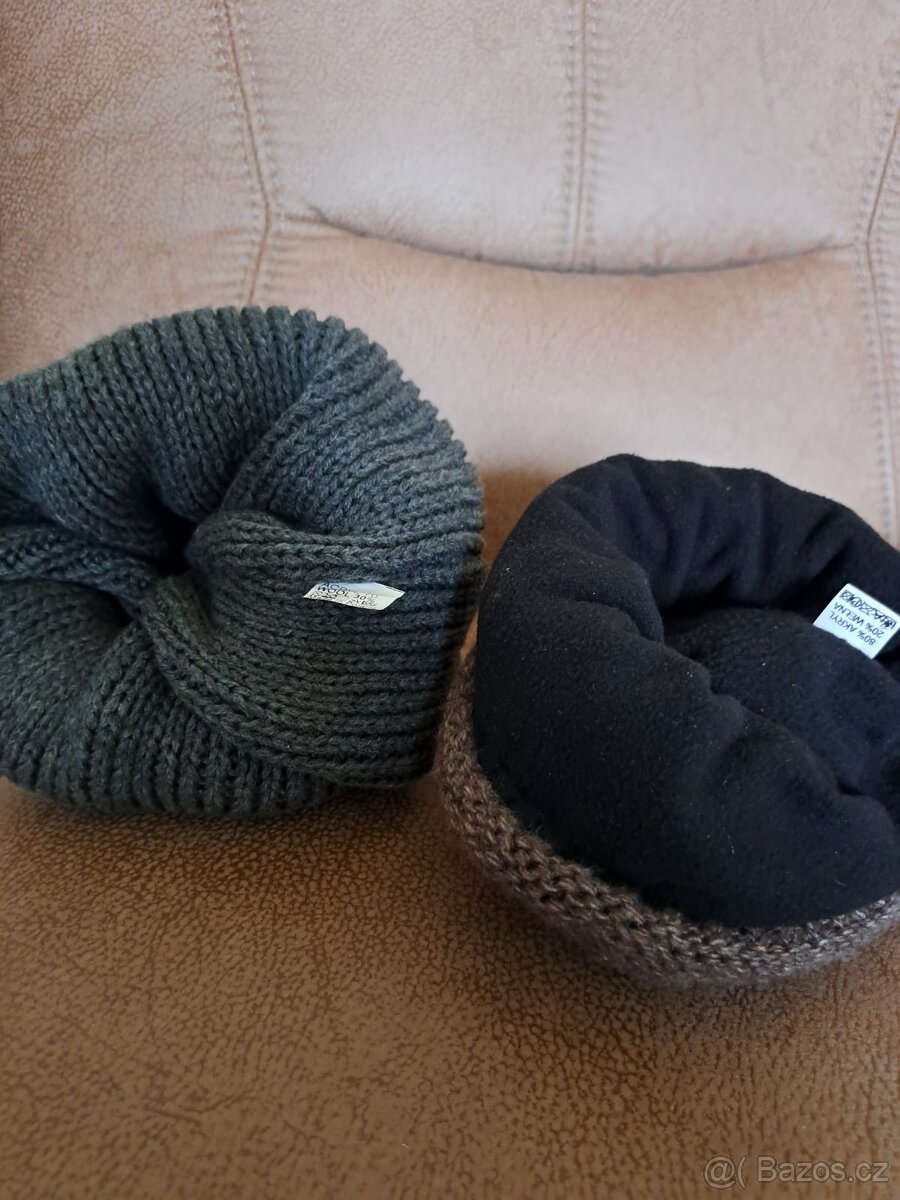 Nové zimní čepice + bambule - 3