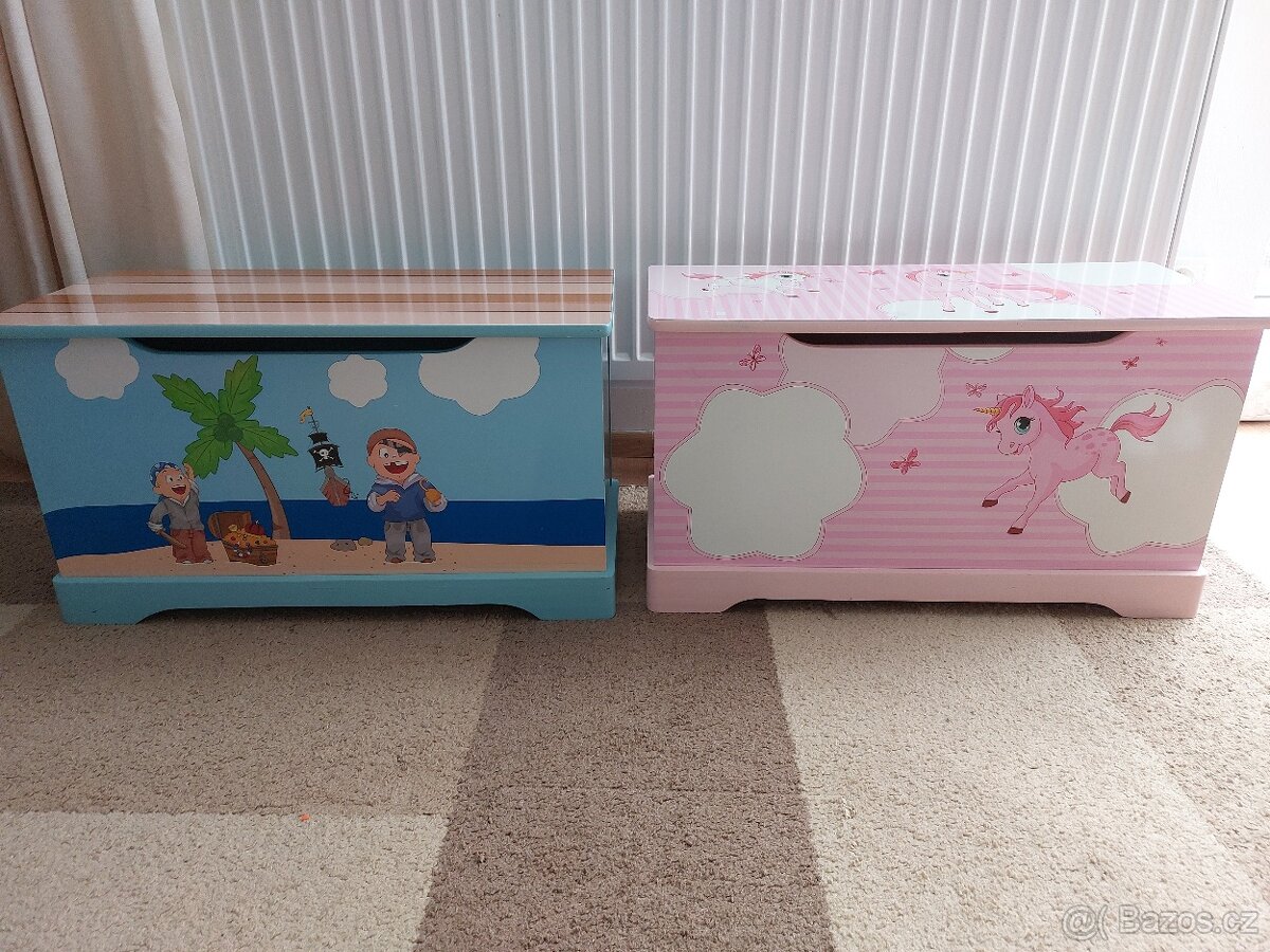 Dětská truhla růžová - 3