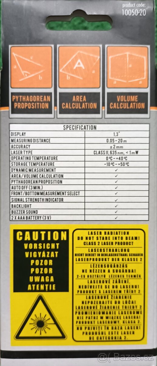 Prodám NEPOUŽITÝ laserový měřič zn. HANDY - 3