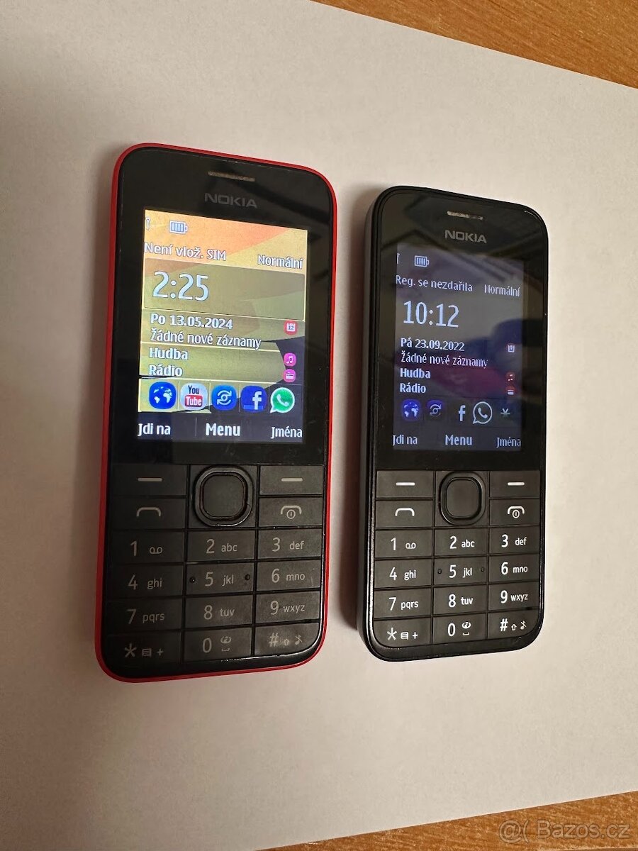 NOKIA 208 plně funkční s originální baterií, červená a černá - 3