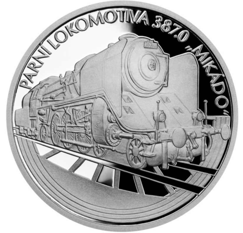 Stříbrná mince Na kolech - Parní lokomotiva 387.0 Mikádo - 3