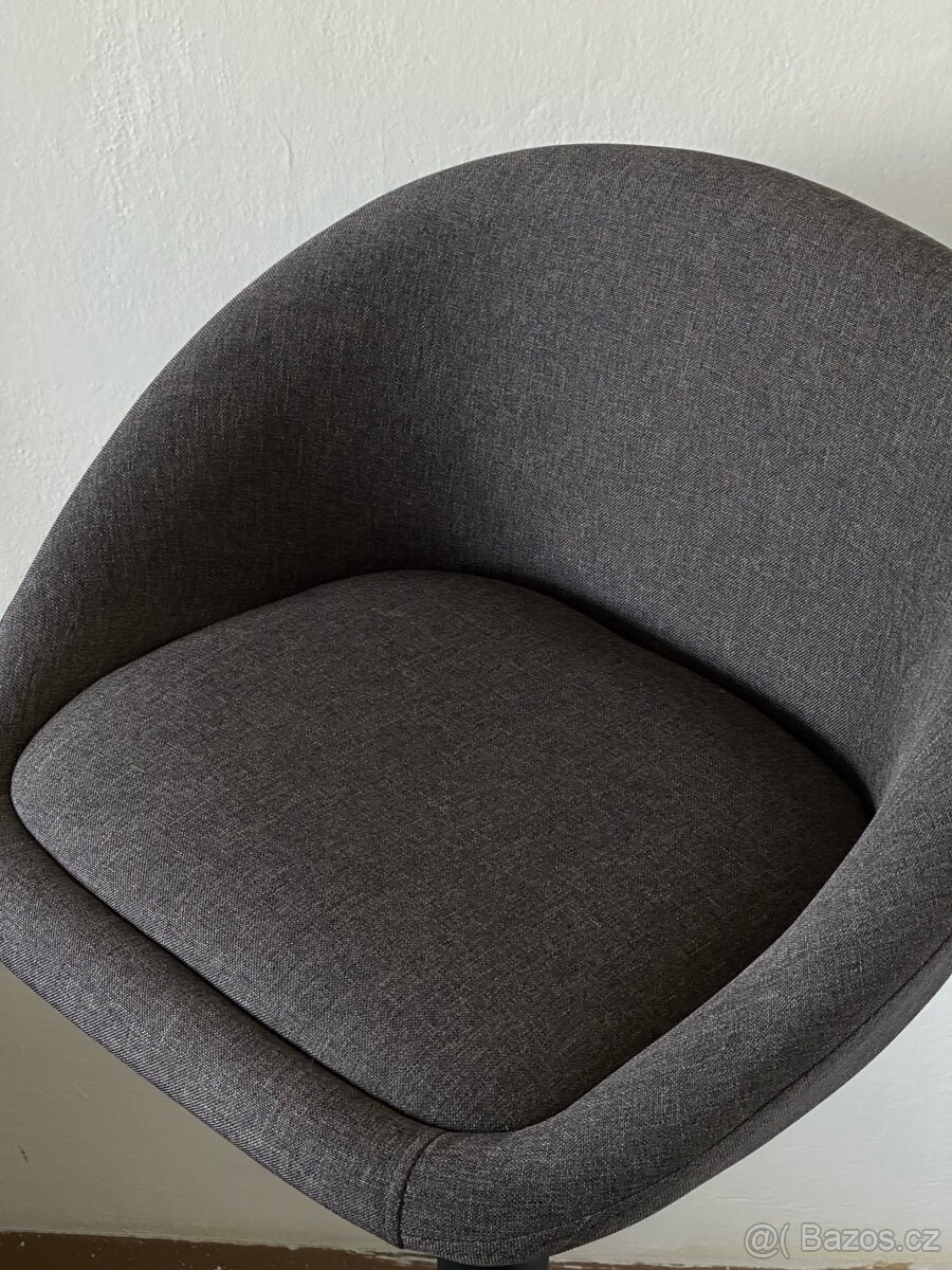 Barová židle TAULOV - šedý potah, černá noha (JYSK) - 3