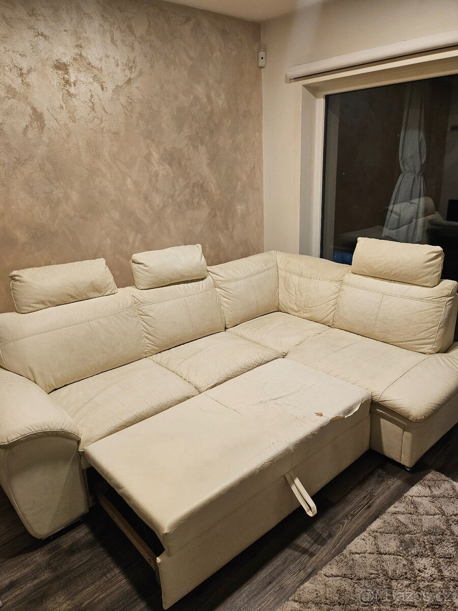 Kožena rohová sedací souprava - 3