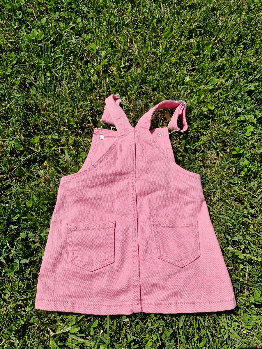 Džínové šaty + tričko NOVÉ vel. 6-9 měs. 68-74 - 3