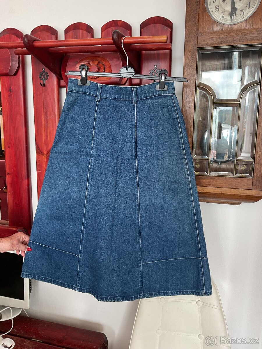 Modrá riflová sukně - 3