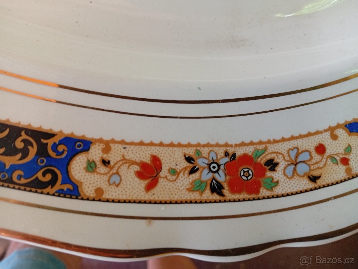 Viktoriánský oválný talíř s motivem Corona Ware - 3