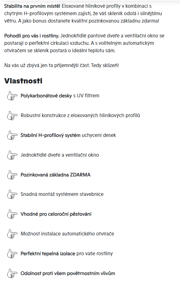 Nový nevybalený zahradní skleník CRAFTFIELD 3,6m - 3