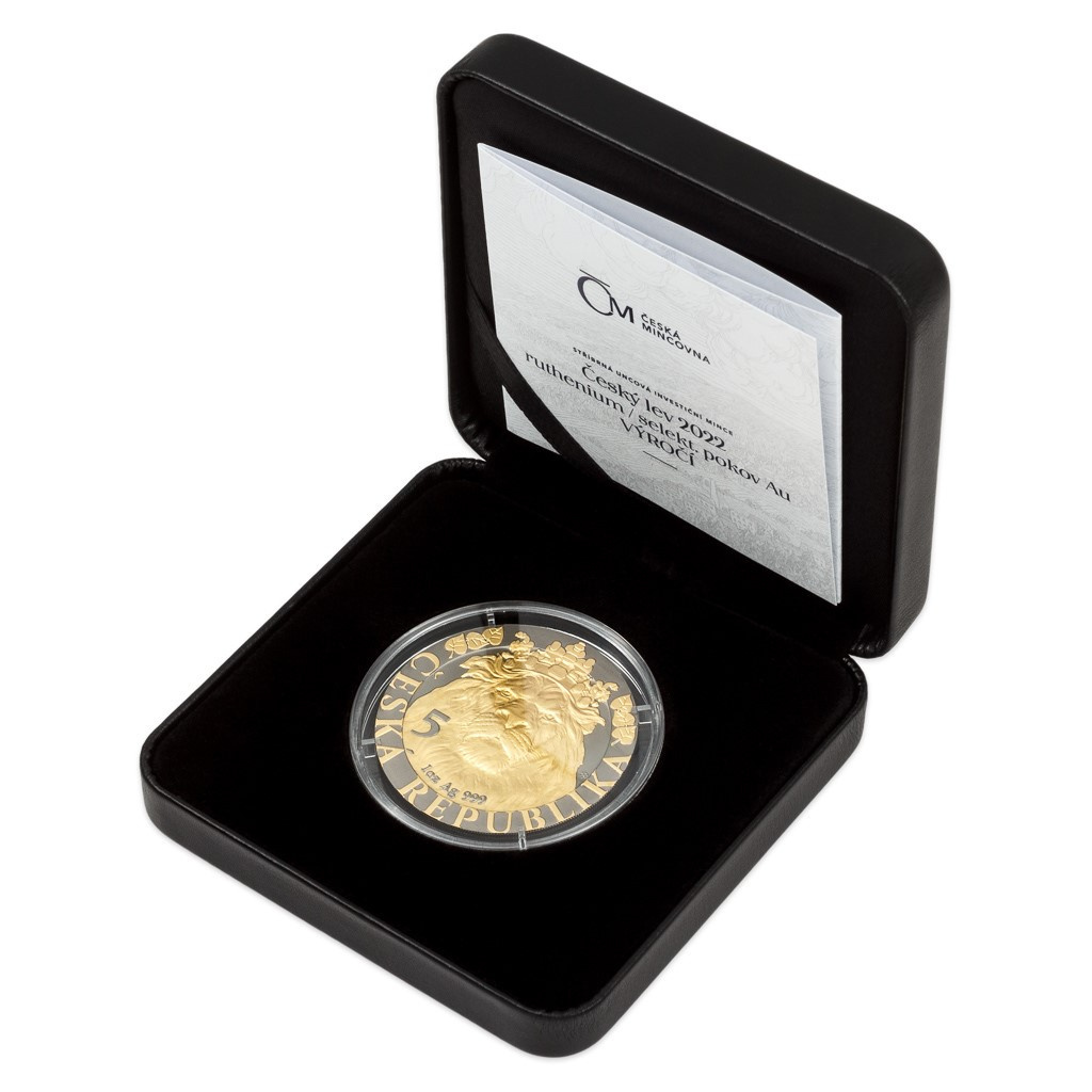 PRODÁM STŘÍBRNOU 1 Oz MINCU ČESKÝ LEV 2022 RUTHENIUM - 3