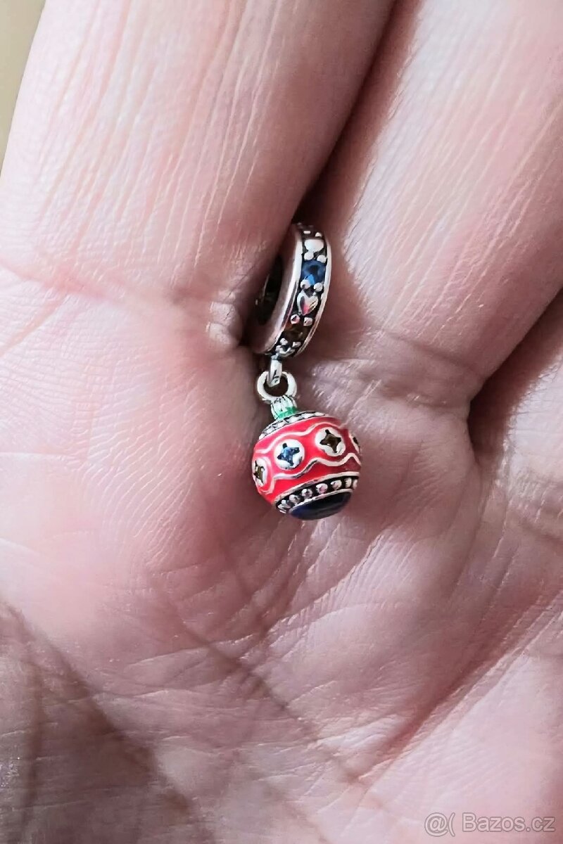Přívěsek vánoční koule na náramek - 3