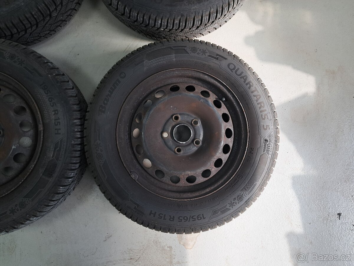 15'' disky 5x112 se zimními 195/65 Barum 8mm - 3