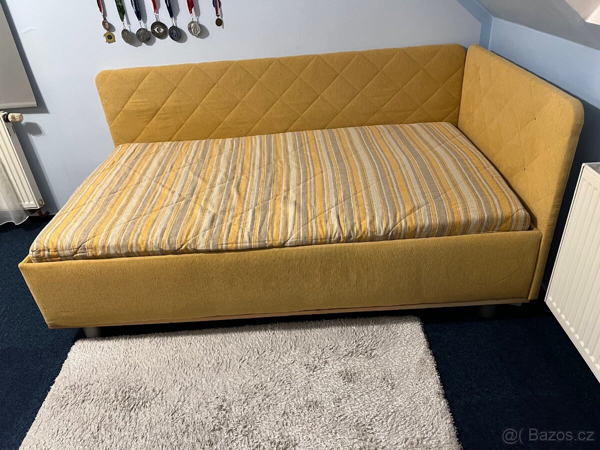 Postel čalouněná 120x210cm, úložný prostor, lamelový rošt, p - 3