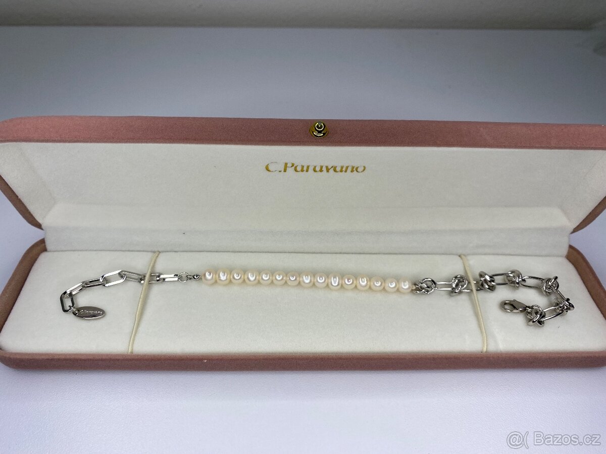 Molten Baroque Pearl Twisted Bracelet Platinum - 3
