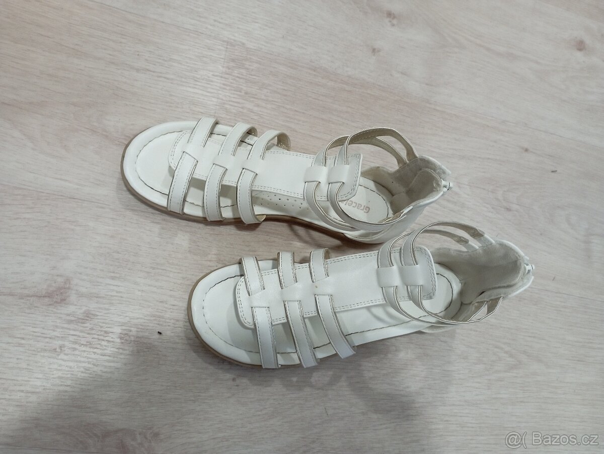 Dívčí/dětské sandály, bílé, vel. 34 - 3
