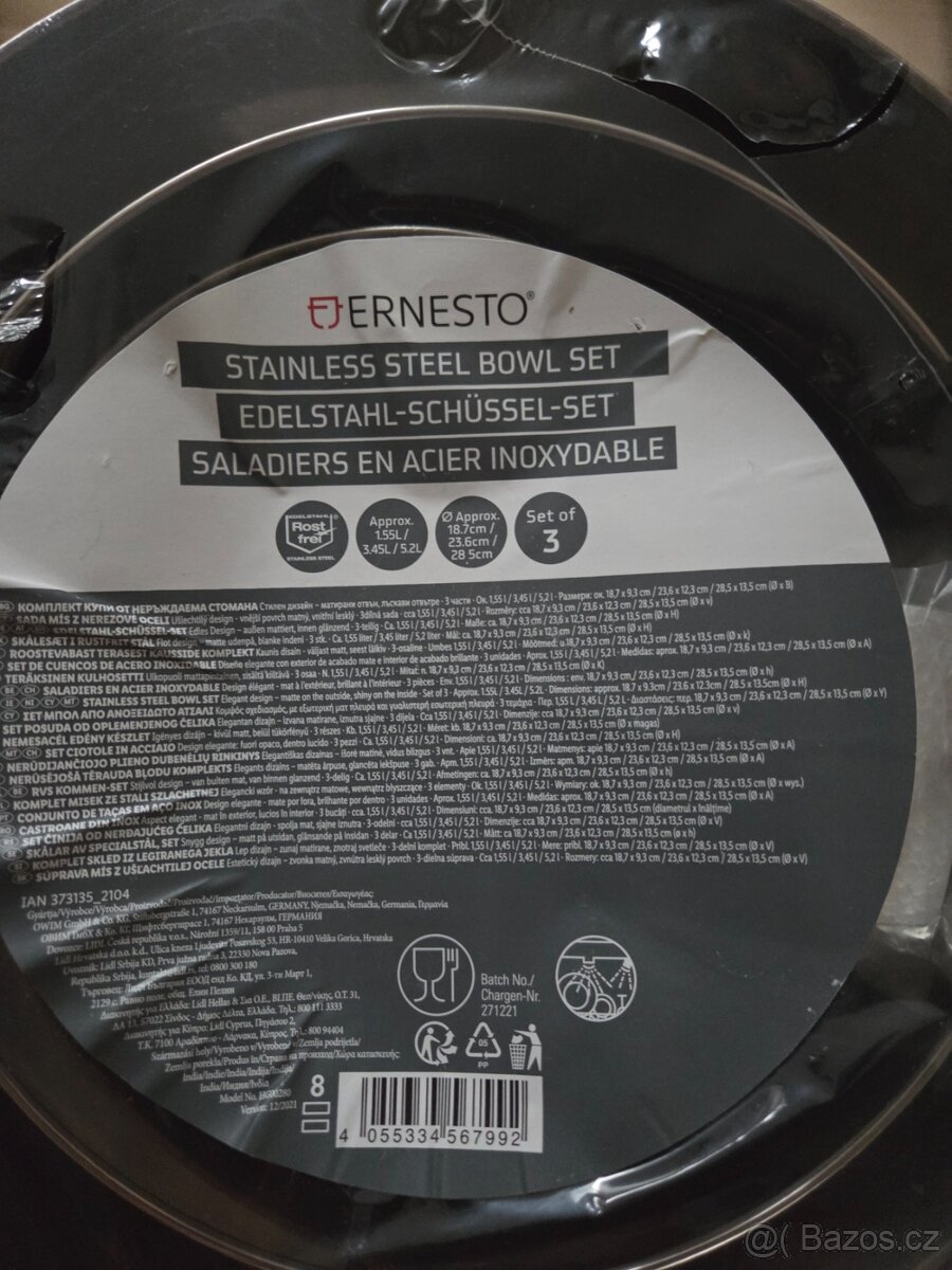 NOVÁ sada nerezových misek Lidl Ernesto Brno - 3