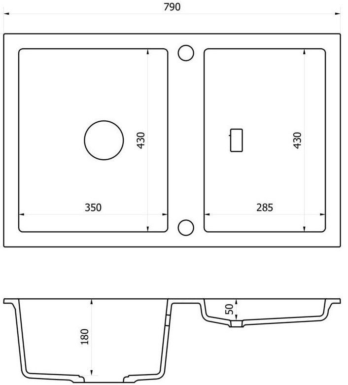 GRANITOVÝ DŘEZ AXIS SLIDE 40 HNĚDÁ + EXCENTR - 3