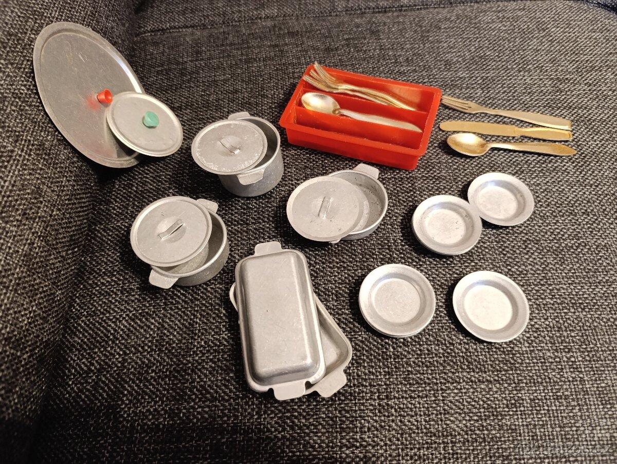 Nádobí hrníčky pro panenky, retro - 3