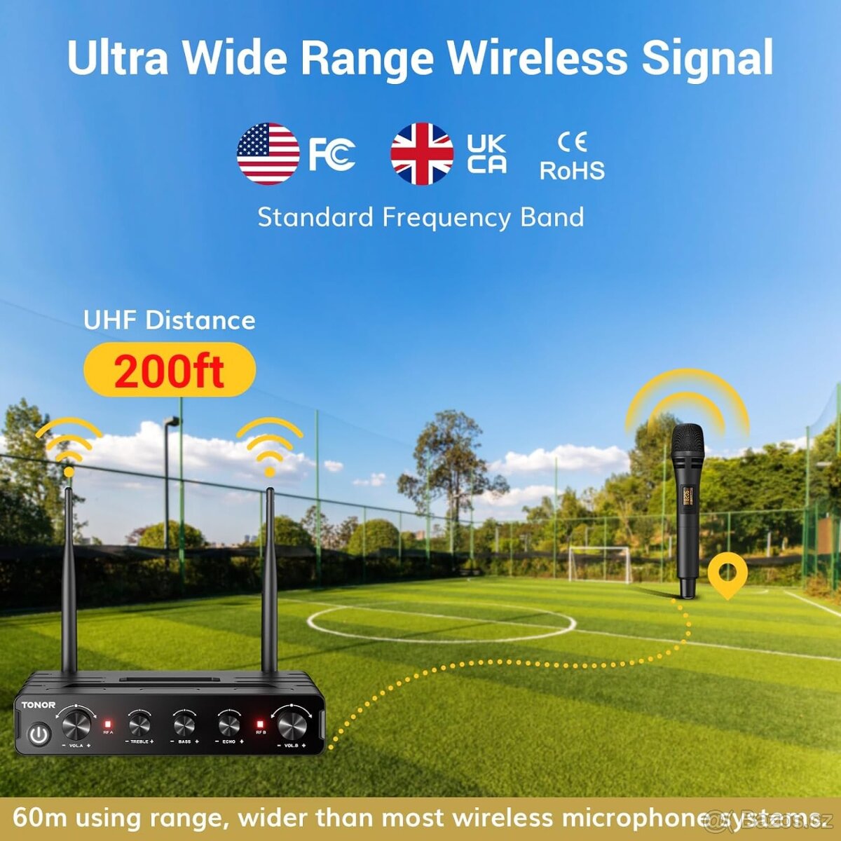 Bezdrátový mikrofonní systém TONOR TW350 Černý set - 3