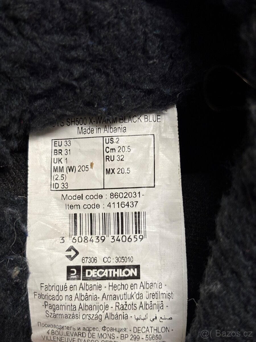 Dětské nepromokavé sněhule na suchý zip EU 33 aEU38 - 3